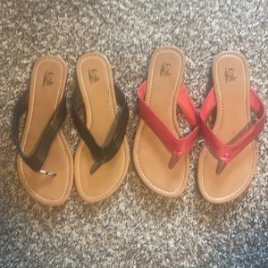 Two for one Price Black & Red Sandals